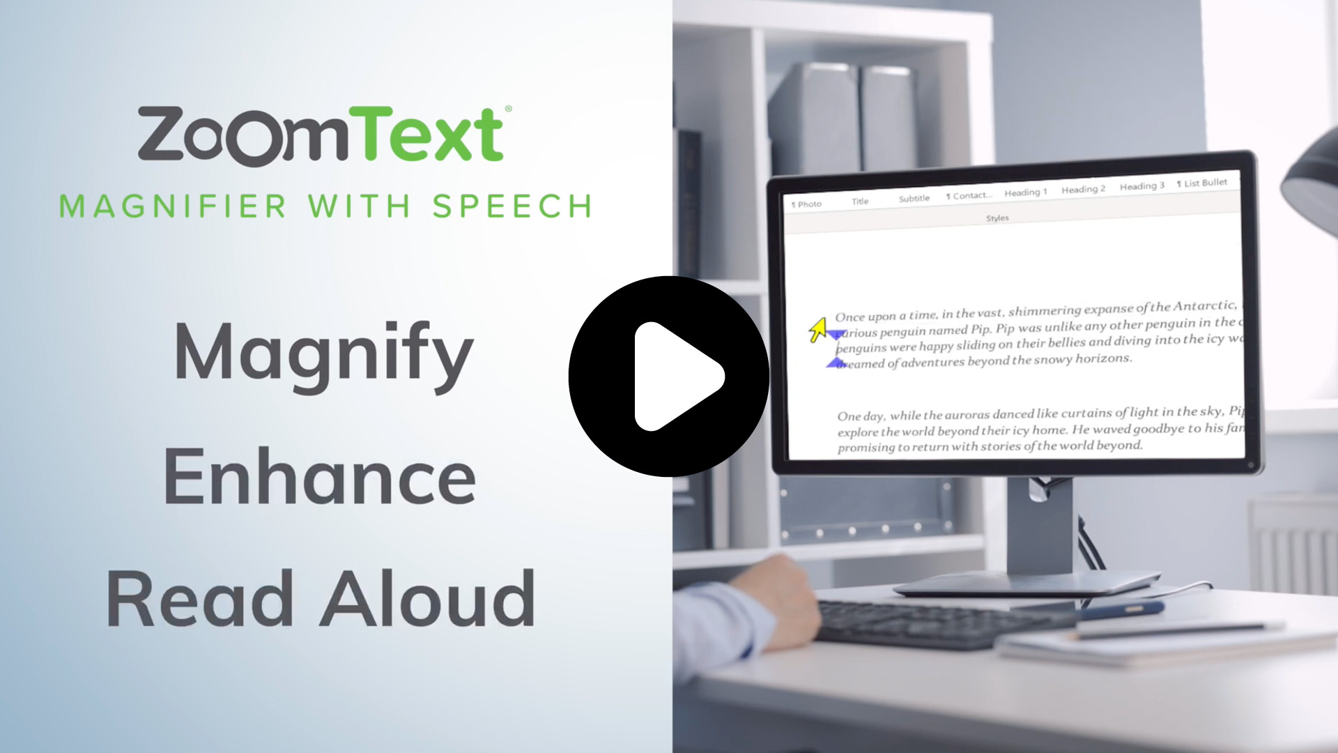 zrzut ekranu filmiku o ZoomText